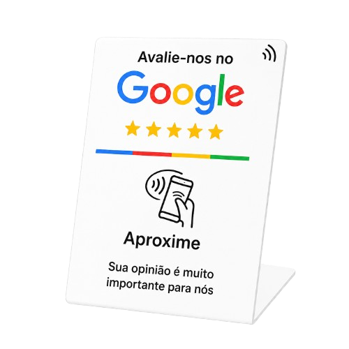Plaquinha branca de pé